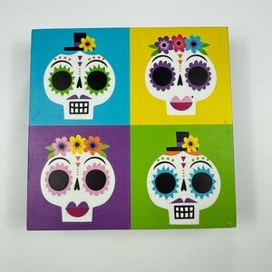 Day of the Dead Sugar Skull Wooden Wall Art
